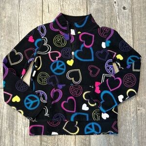 Danskin now girls pull over peace sign hoodie medium 7 8